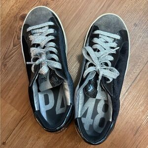 P448 Black and Silver Women's Sneakers